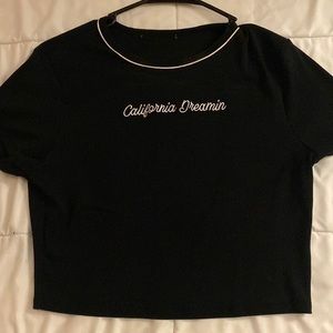 Black crop top- “California Dreamin”